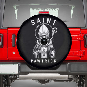 Funny St Patrick's Day Cat Spare Tire Cover Saint Pawtrick TS11 Black Print Your Wear