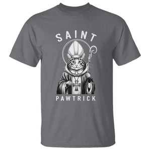 Funny St Patrick's Day Cat T Shirt Saint Pawtrick TS11 Charcoal Print Your Wear