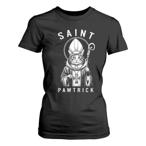 Funny St Patrick's Day Cat T Shirt For Women Saint Pawtrick TS11 Black Print Your Wear