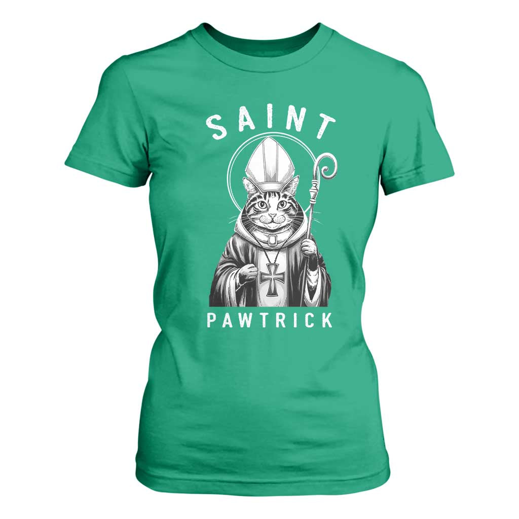 Funny St Patrick's Day Cat T Shirt For Women Saint Pawtrick TS11 Irish Green Print Your Wear