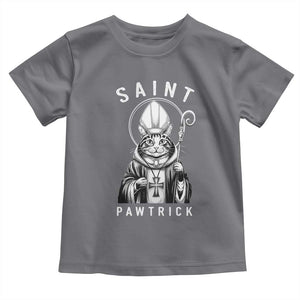 Funny St Patrick's Day Cat Toddler T Shirt Saint Pawtrick TS11 Charcoal Print Your Wear