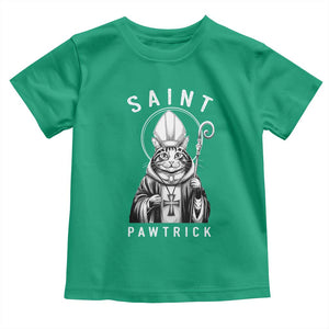 Funny St Patrick's Day Cat Toddler T Shirt Saint Pawtrick TS11 Irish Green Print Your Wear