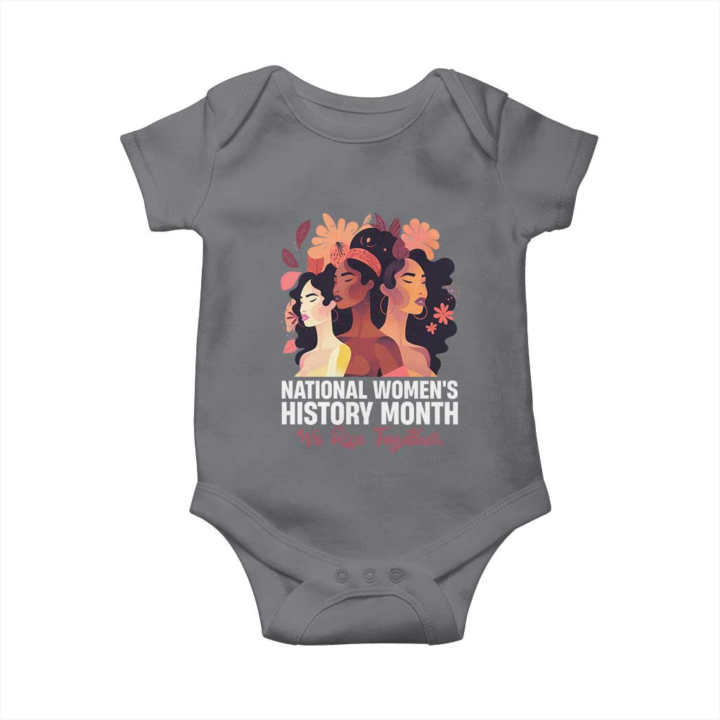National Women's History Month We Rise Together Baby Onesie TS11 Charcoal Print Your Wear