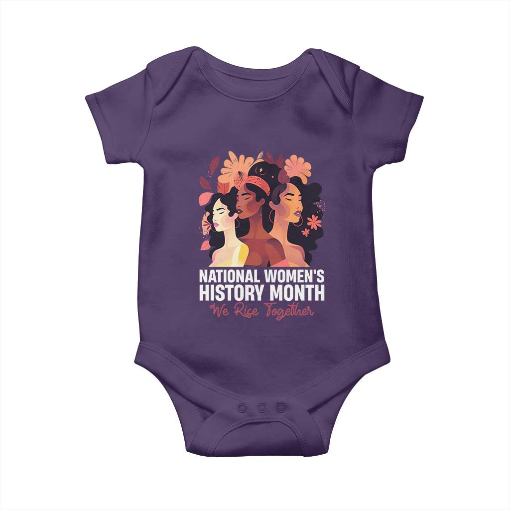 National Women's History Month We Rise Together Baby Onesie TS11 Purple Print Your Wear