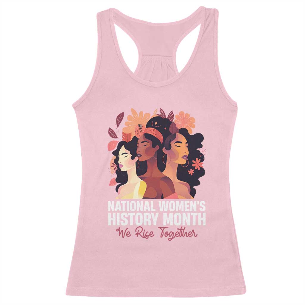 National Women's History Month We Rise Together Racerback Tank Top TS11 Light Pink Print Your Wear