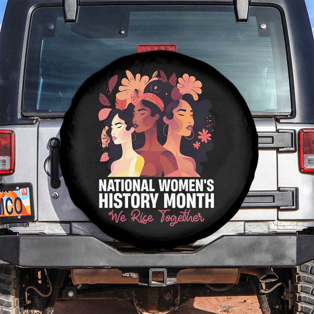 National Women's History Month We Rise Together Spare Tire Cover TS11 No hole Black Print Your Wear