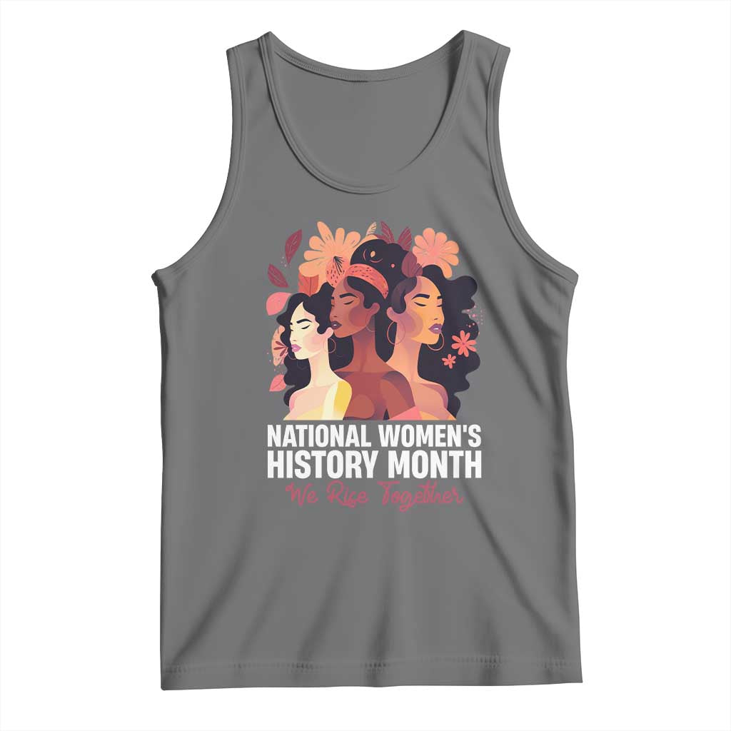 National Women's History Month We Rise Together Tank Top TS11 Black Heather Print Your Wear