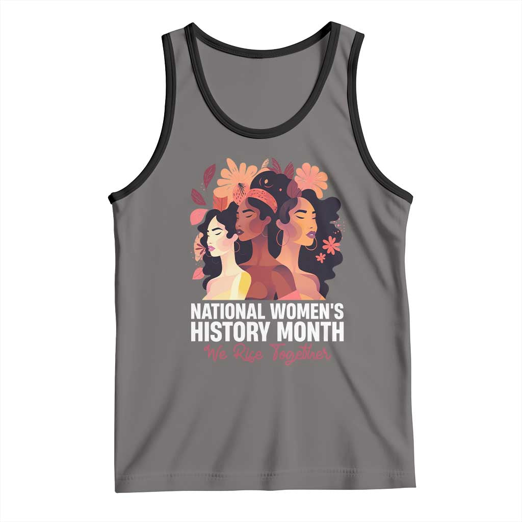 National Women's History Month We Rise Together Tank Top TS11 Deep Heather Black Print Your Wear