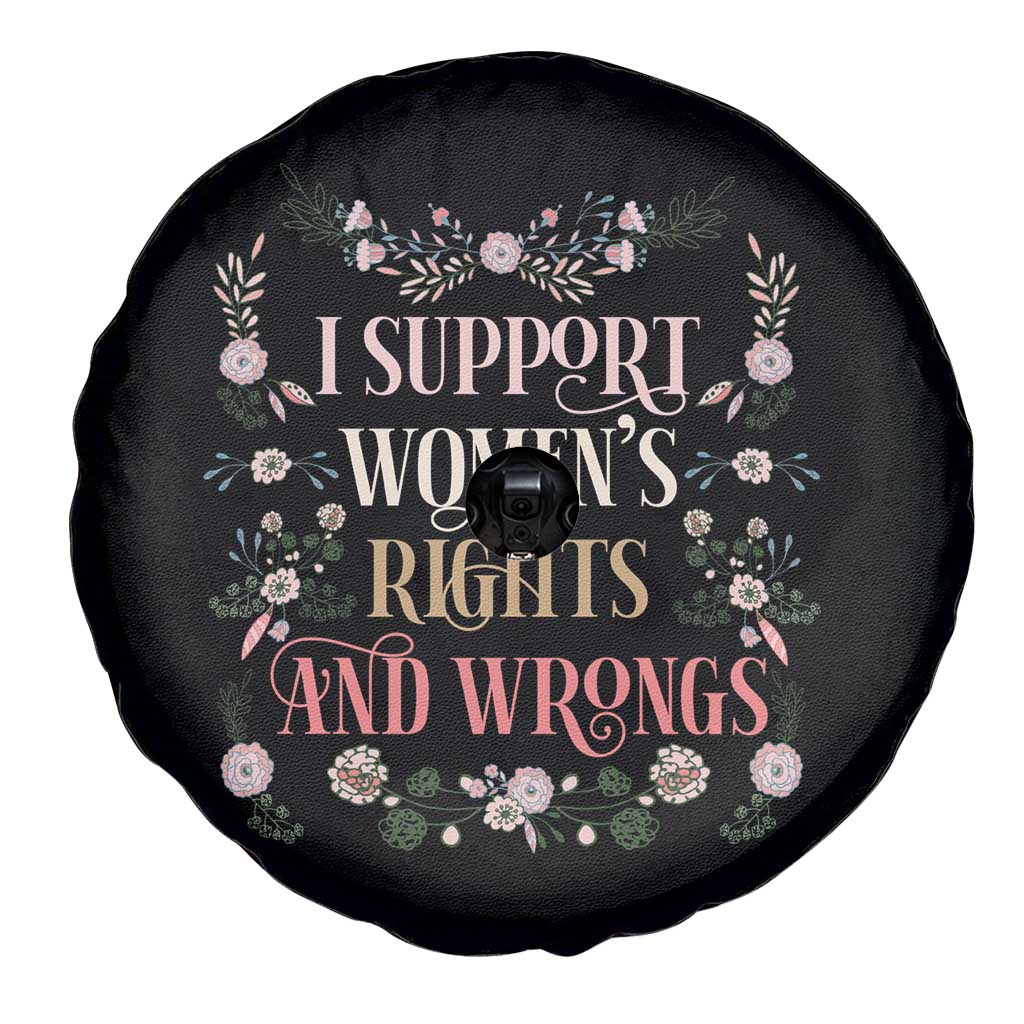 Funny I Support Women's Rights And Wrongs Spare Tire Cover Vintage Floral TS11 Print Your Wear