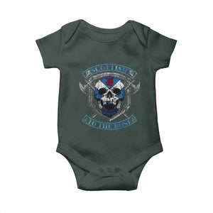 Funny Scottish Viking Baby Onesie Scottish To The Bone Vintage Scottish Lion Rampant Flag Skull TS11 Print Your Wear
