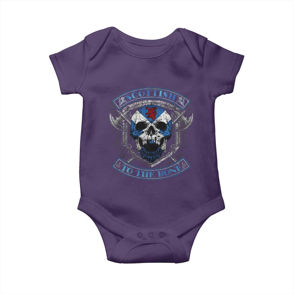 Funny Scottish Viking Baby Onesie Scottish To The Bone Vintage Scottish Lion Rampant Flag Skull TS11 Purple Print Your Wear