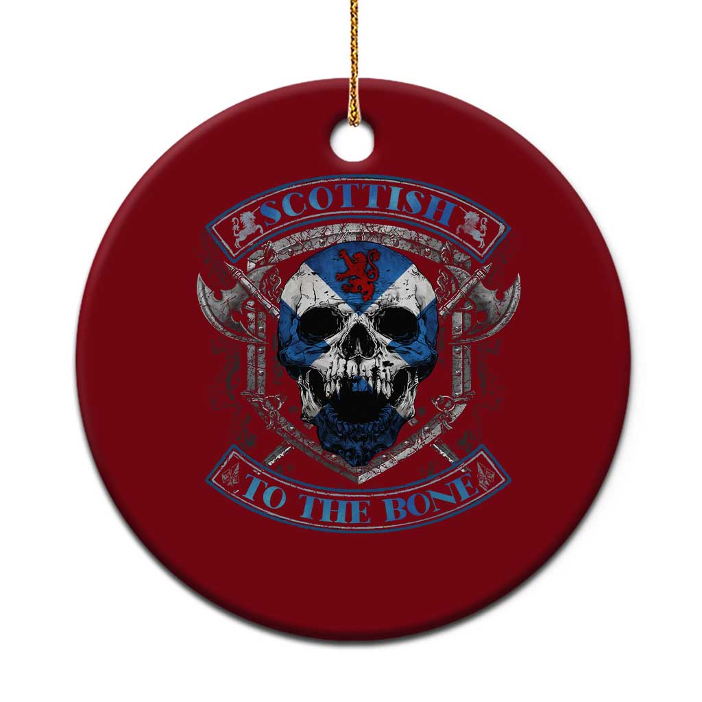 Funny Scottish Viking Ceramic Ornament Scottish To The Bone Vintage Scottish Lion Rampant Flag Skull TS11 1pc Red Print Your Wear