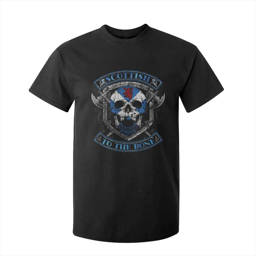 Funny Scottish Viking T Shirt For Kid Scottish To The Bone Vintage Scottish Lion Rampant Flag Skull TS11 Black Print Your Wear