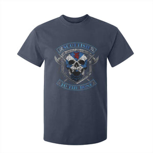 Funny Scottish Viking T Shirt For Kid Scottish To The Bone Vintage Scottish Lion Rampant Flag Skull TS11 Navy Print Your Wear