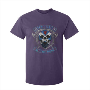 Funny Scottish Viking T Shirt For Kid Scottish To The Bone Vintage Scottish Lion Rampant Flag Skull TS11 Purple Print Your Wear
