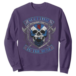 Funny Scottish Viking Sweatshirt Scottish To The Bone Vintage Scottish Lion Rampant Flag Skull TS11 Purple Print Your Wear