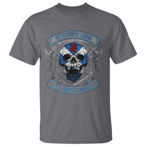Funny Scottish Viking T Shirt Scottish To The Bone Vintage Scottish Lion Rampant Flag Skull TS11 Charcoal Print Your Wear