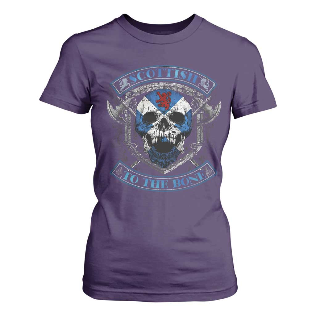 Funny Scottish Viking T Shirt For Women Scottish To The Bone Vintage Scottish Lion Rampant Flag Skull TS11 Purple Print Your Wear