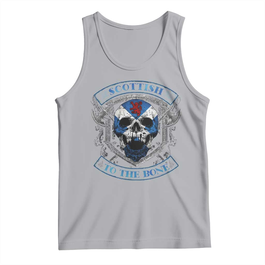 Funny Scottish Viking Tank Top Scottish To The Bone Vintage Scottish Lion Rampant Flag Skull TS11 Athletic Heather Print Your Wear