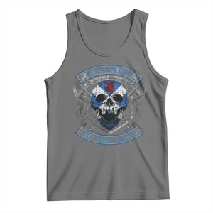 Funny Scottish Viking Tank Top Scottish To The Bone Vintage Scottish Lion Rampant Flag Skull TS11 Black Heather Print Your Wear