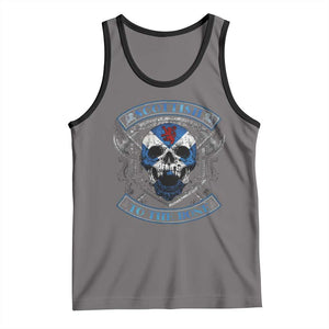 Funny Scottish Viking Tank Top Scottish To The Bone Vintage Scottish Lion Rampant Flag Skull TS11 Deep Heather Black Print Your Wear