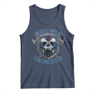 Funny Scottish Viking Tank Top Scottish To The Bone Vintage Scottish Lion Rampant Flag Skull TS11 Navy Print Your Wear