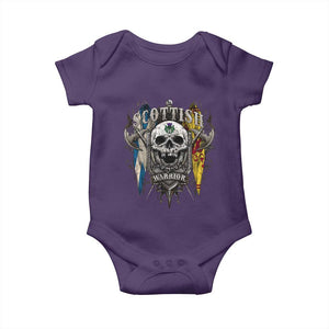Scottish Warrior Baby Onesie Vintage Skull Celtic Cross Scottish Lion Rampant Flag TS11 Purple Print Your Wear