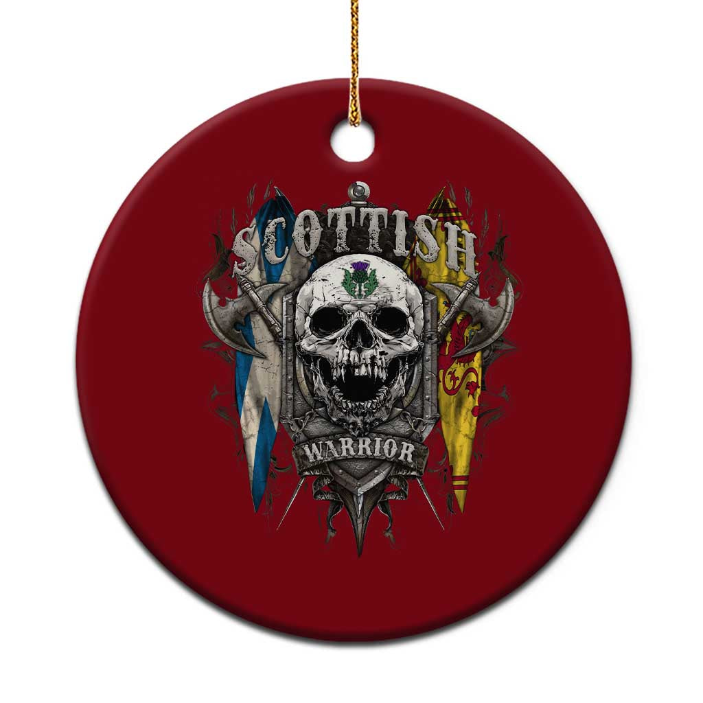 Scottish Warrior Ceramic Ornament Vintage Skull Celtic Cross Scottish Lion Rampant Flag TS11 1pc Red Print Your Wear