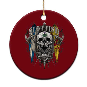 Scottish Warrior Ceramic Ornament Vintage Skull Celtic Cross Scottish Lion Rampant Flag TS11 1pc Red Print Your Wear