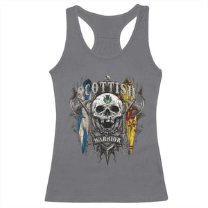 Scottish Warrior Racerback Tank Top Vintage Skull Celtic Cross Scottish Lion Rampant Flag TS11 Charcoal Print Your Wear