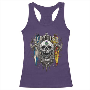 Scottish Warrior Racerback Tank Top Vintage Skull Celtic Cross Scottish Lion Rampant Flag TS11 Purple Print Your Wear