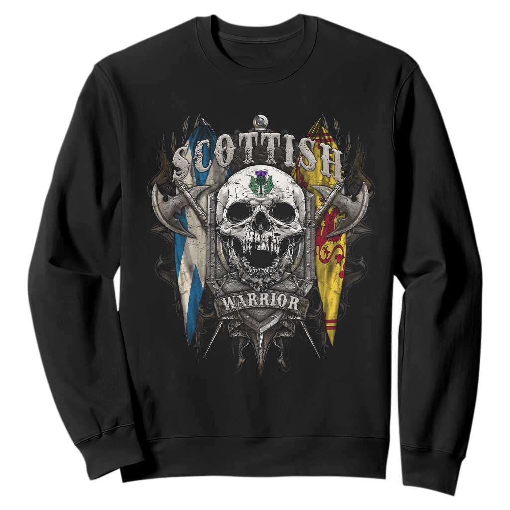 Scottish Warrior Sweatshirt Vintage Skull Celtic Cross Scottish Lion Rampant Flag TS11 Black Print Your Wear