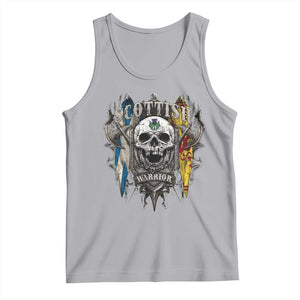 Scottish Warrior Tank Top Vintage Skull Celtic Cross Scottish Lion Rampant Flag TS11 Athletic Heather Print Your Wear