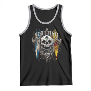 Scottish Warrior Tank Top Vintage Skull Celtic Cross Scottish Lion Rampant Flag TS11 Black Athletic Heather Print Your Wear