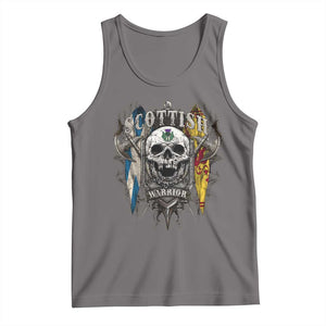 Scottish Warrior Tank Top Vintage Skull Celtic Cross Scottish Lion Rampant Flag TS11 Deep Heather Print Your Wear
