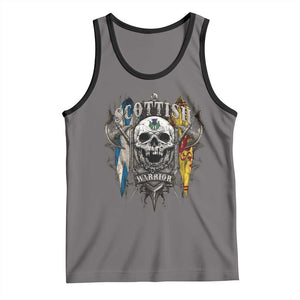 Scottish Warrior Tank Top Vintage Skull Celtic Cross Scottish Lion Rampant Flag TS11 Deep Heather Black Print Your Wear