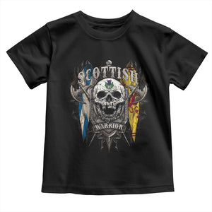 Scottish Warrior Toddler T Shirt Vintage Skull Celtic Cross Scottish Lion Rampant Flag TS11 Black Print Your Wear
