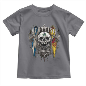 Scottish Warrior Toddler T Shirt Vintage Skull Celtic Cross Scottish Lion Rampant Flag TS11 Charcoal Print Your Wear