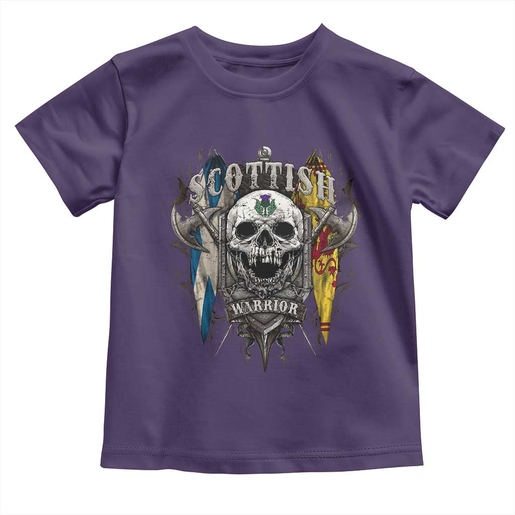 Scottish Warrior Toddler T Shirt Vintage Skull Celtic Cross Scottish Lion Rampant Flag TS11 Purple Print Your Wear