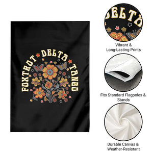 Funny Foxtrot Delta Tango Garden Flag Vintage Floral Retro Groovy TS11 Print Your Wear