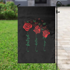 Funny Foxtrot Delta Tango Garden Flag Vintage Rose Flowers Butterfly TS11 Print Your Wear