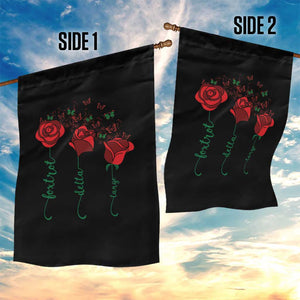 Funny Foxtrot Delta Tango Garden Flag Vintage Rose Flowers Butterfly TS11 Print Your Wear
