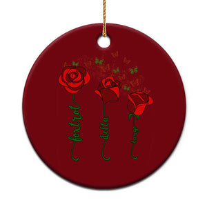 Funny Foxtrot Delta Tango Ceramic Ornament Vintage Rose Flowers Butterfly TS11 1pc Red Print Your Wear