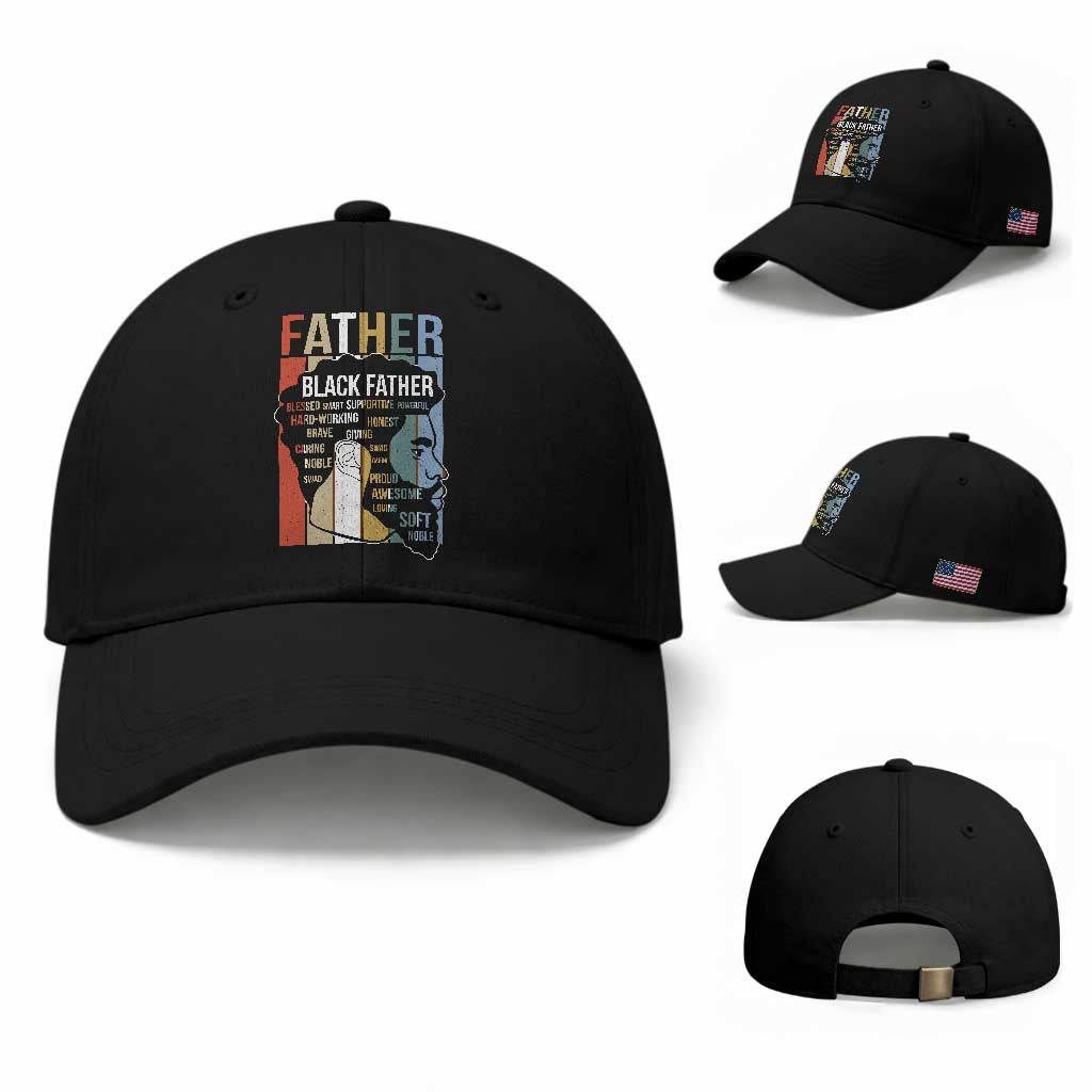 African American Black Father Baseball Cap Fathers Day Juneteenth TS11 Baseball Cap Universal Fit Black Print Your Wear