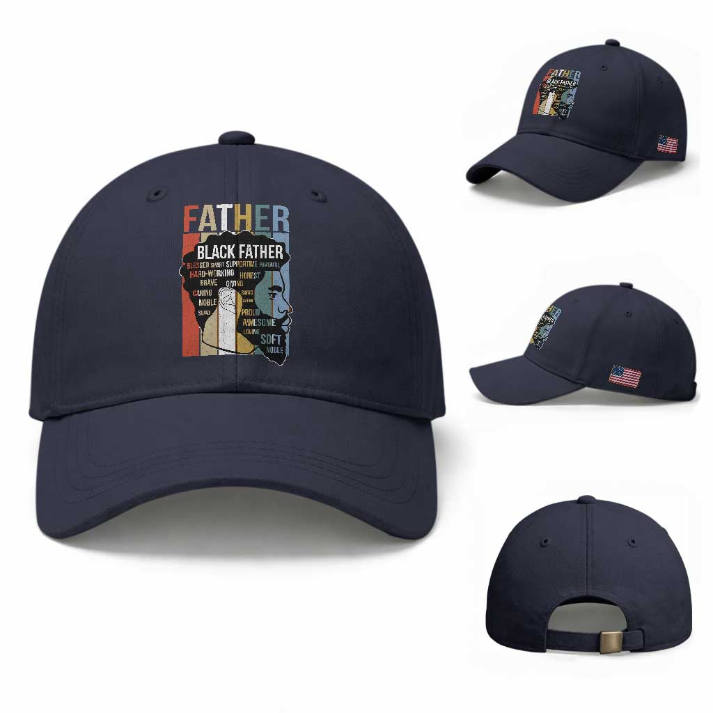 African American Black Father Baseball Cap Fathers Day Juneteenth TS11 Baseball Cap Universal Fit Navy Print Your Wear