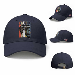 African American Black Father Baseball Cap Fathers Day Juneteenth TS11 Baseball Cap Universal Fit Navy Print Your Wear