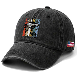 African American Black Father Washed Cotton Baseball Cap Fathers Day Juneteenth TS11 Print Your Wear