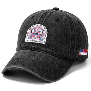 Protect The Dolls Washed Cotton Baseball Cap Trans Women Pride Month Butterfly TS11 Print Your Wear