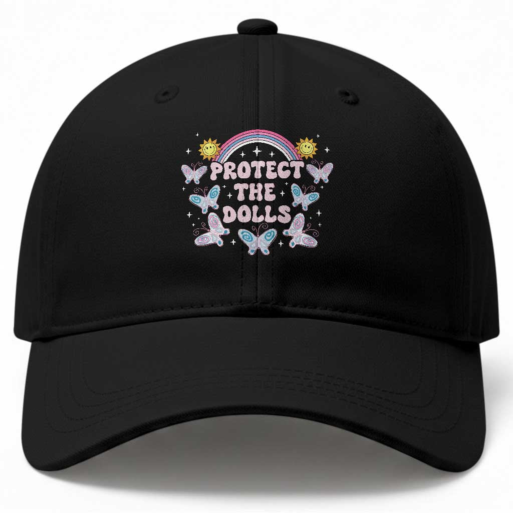 Protect The Dolls Baseball Cap Trans Women Pride Month Retro Groove Butterfly TS11 Print Your Wear
