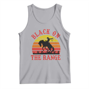 African American Black Cowboy Tank Top Black On The Range Rodeo TS11 Athletic Heather Print Your Wear